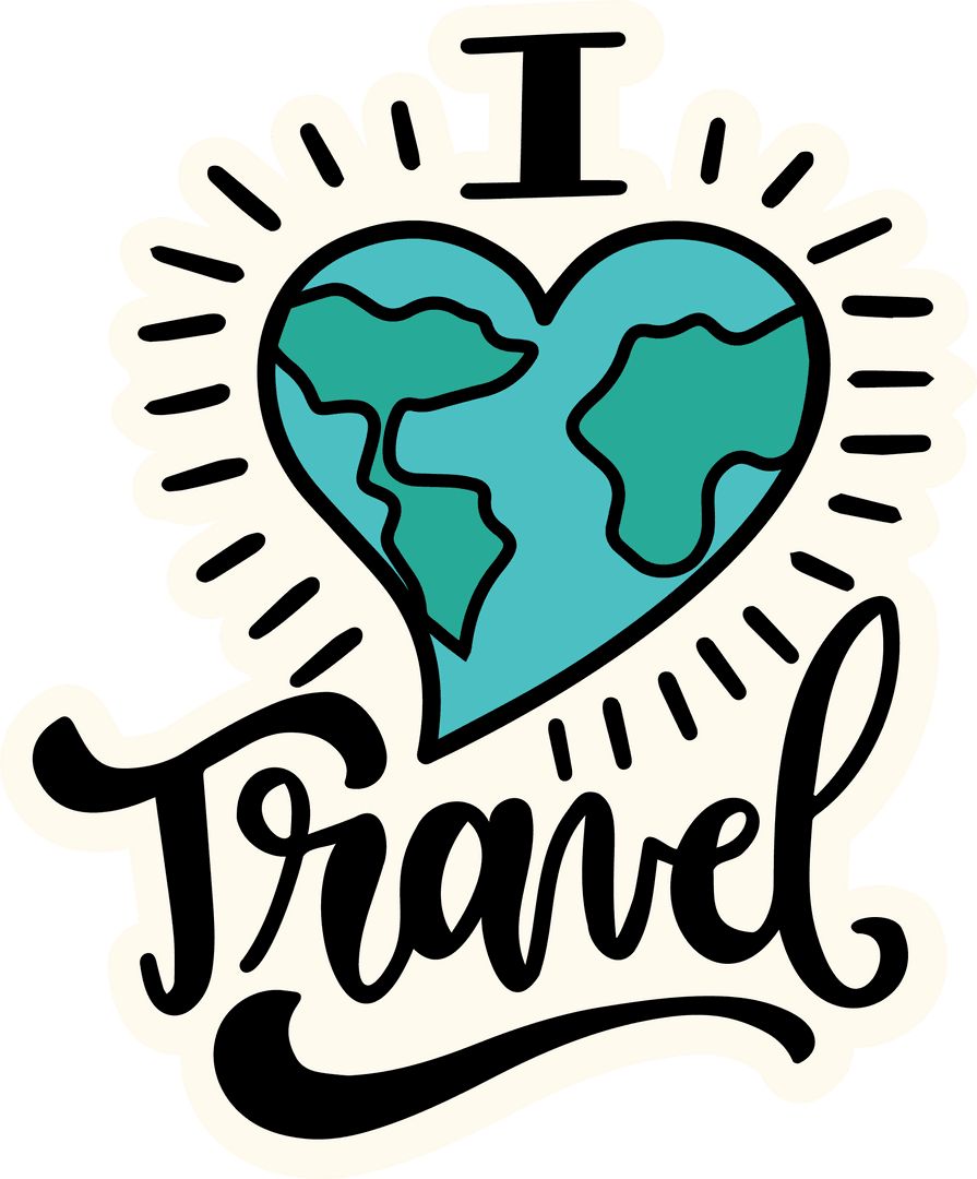Transparent Travel Logo with Heart-Shaped Globe Design