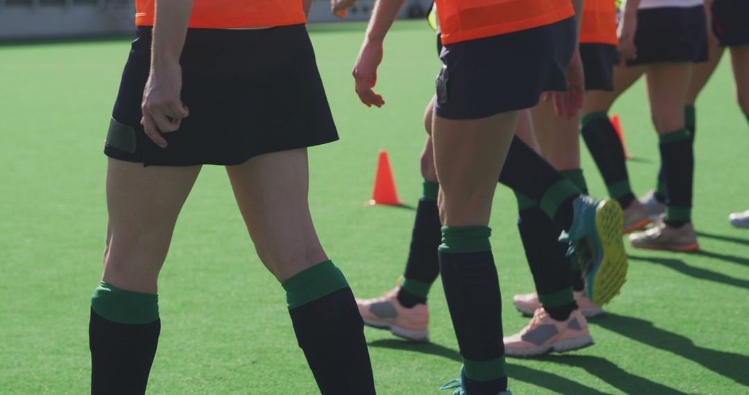 Field Hockey Team Warming Up on Green Turf - Free Images, Stock Photos and Pictures on Pikwizard.com