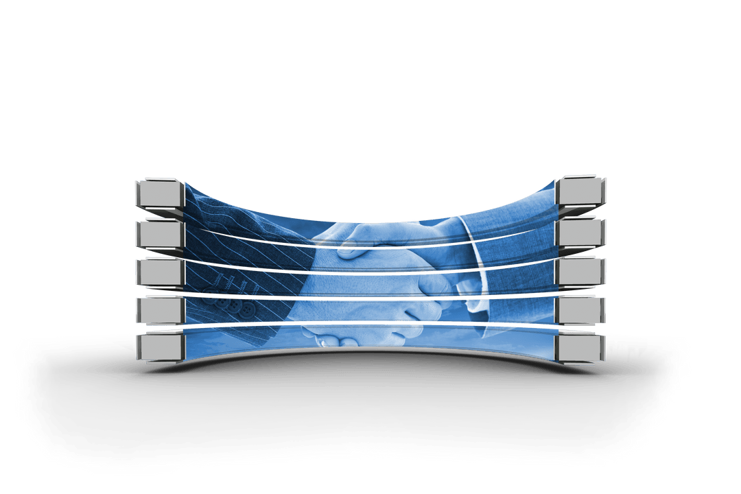 Transparent PNG Digital Art of Handshake Concept with Blue Tones