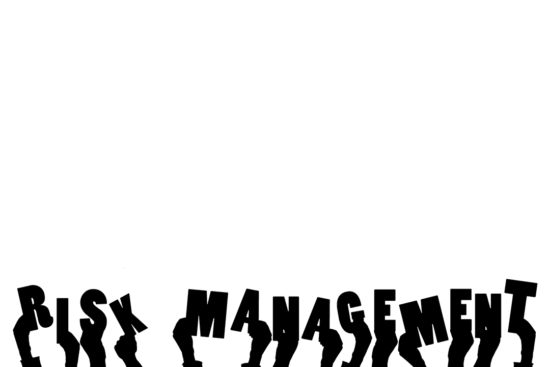 Risk Management Text Accompanied by Hand Gesture on Transparent Background