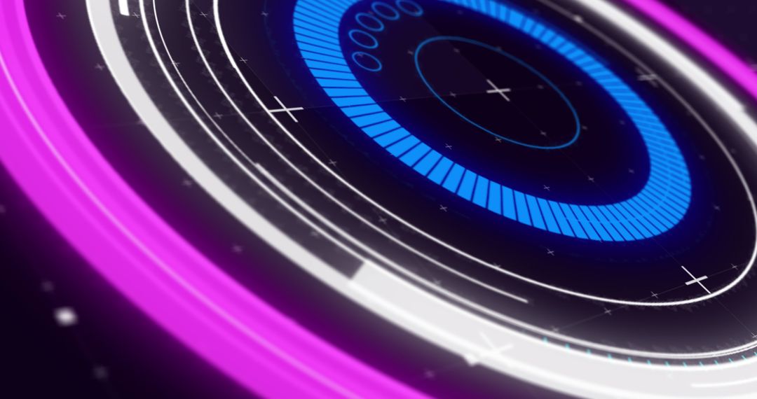 Futuristic Circular Scanning Interface with Neon Accents