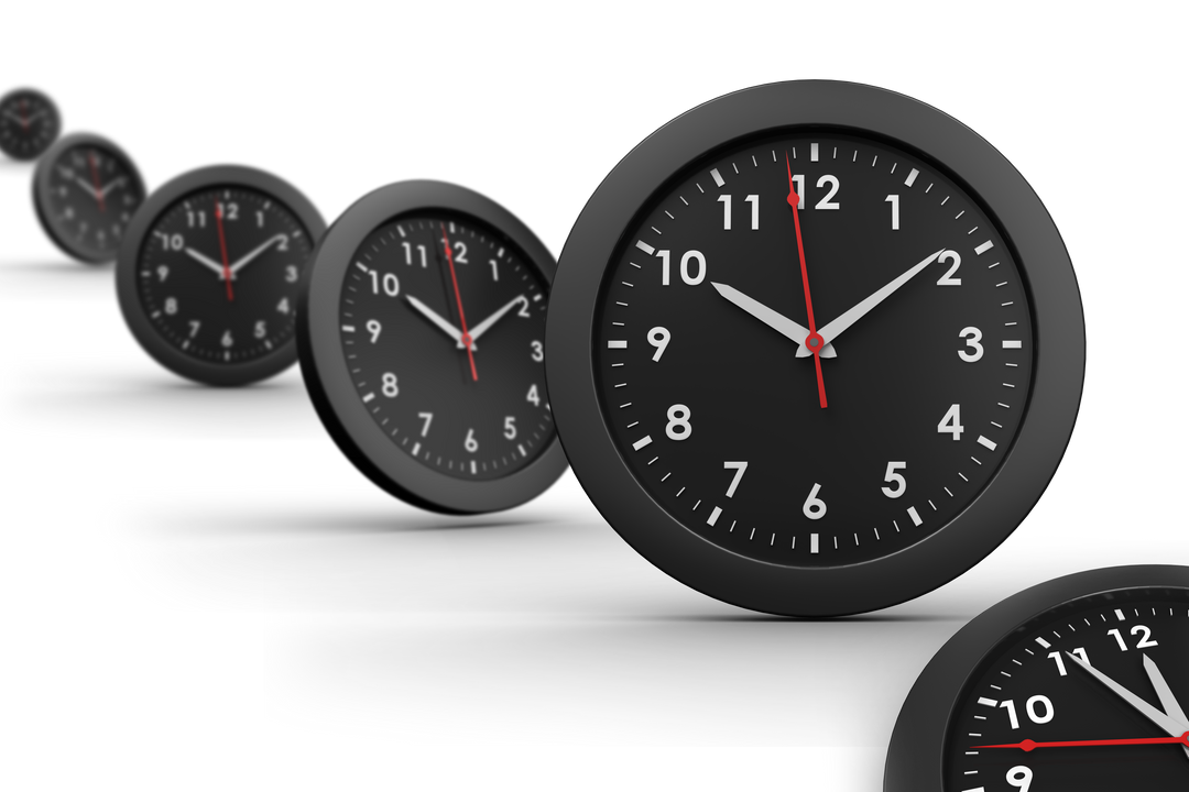 Multiple Black Clocks on Transparent Background Measuring Time - Download Free Stock Images Pikwizard.com