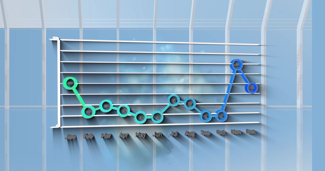 Digital Data Graph With Rising Business Trends