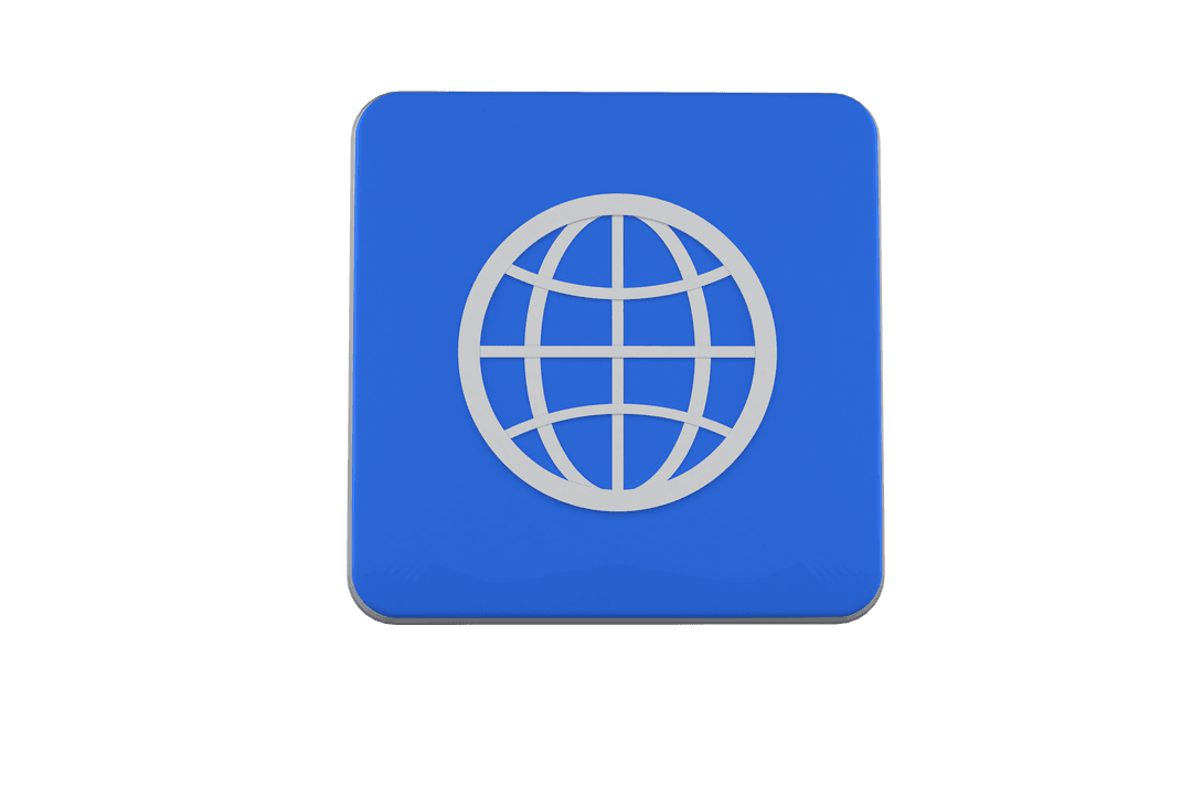 Digital Globe Symbol on Transparent Background