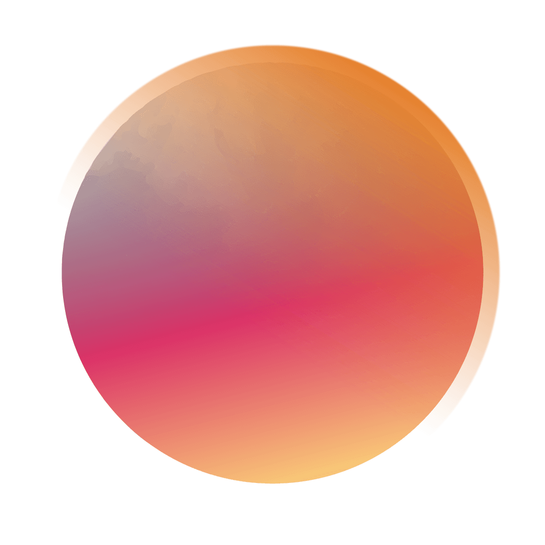 Abstract Gradient Circle with Orange Rim and Textured Surface, Transparent Background