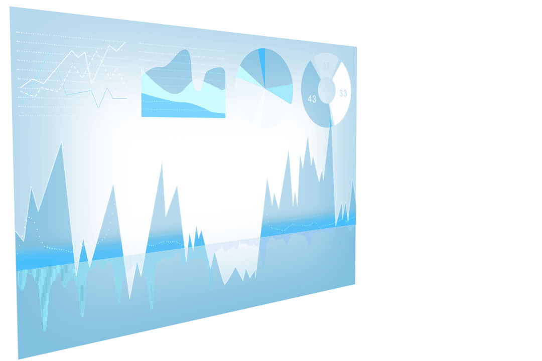 Transparent Digital Chart Screen with Copy Space Illustration