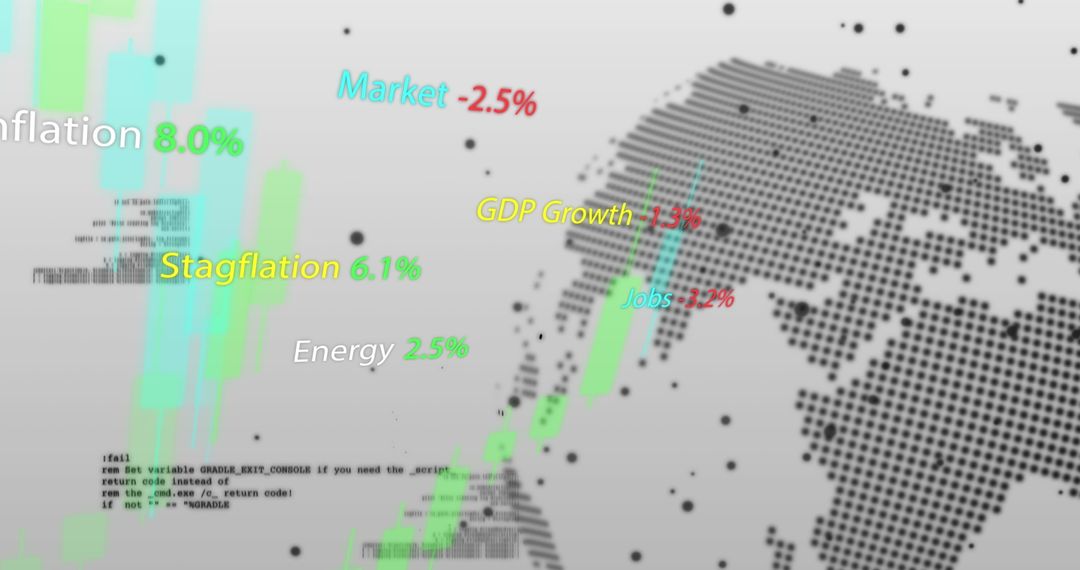 Digital Data Metrics on Global Dot Map Background