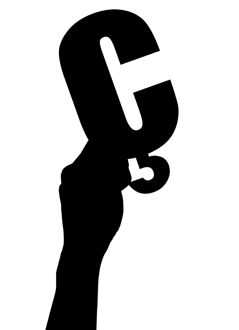 Transparent C Letter Hand Gesture Vector Design