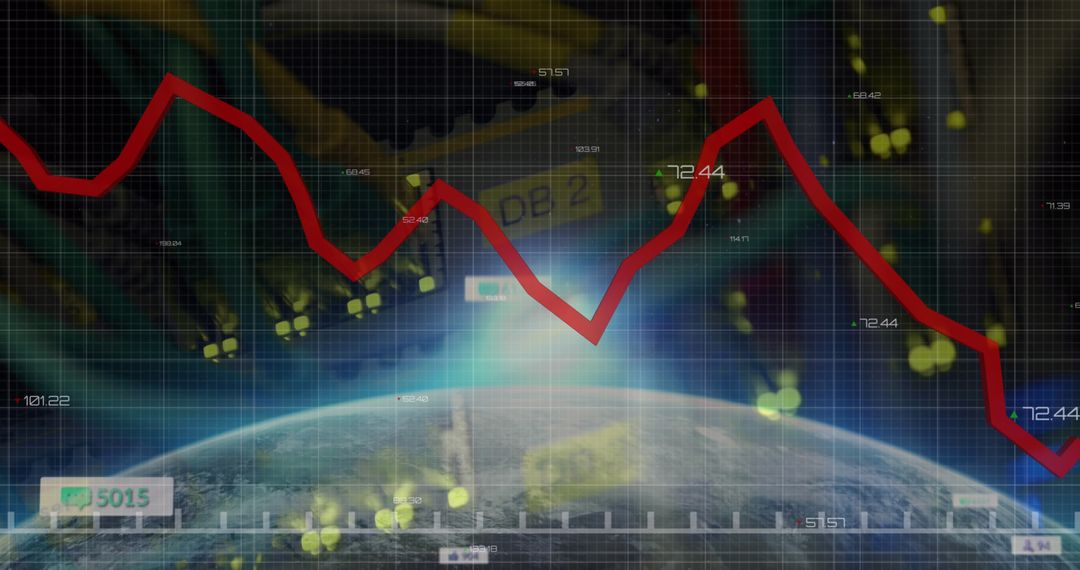 Digital Business and Technology Abstract with Declining Growth