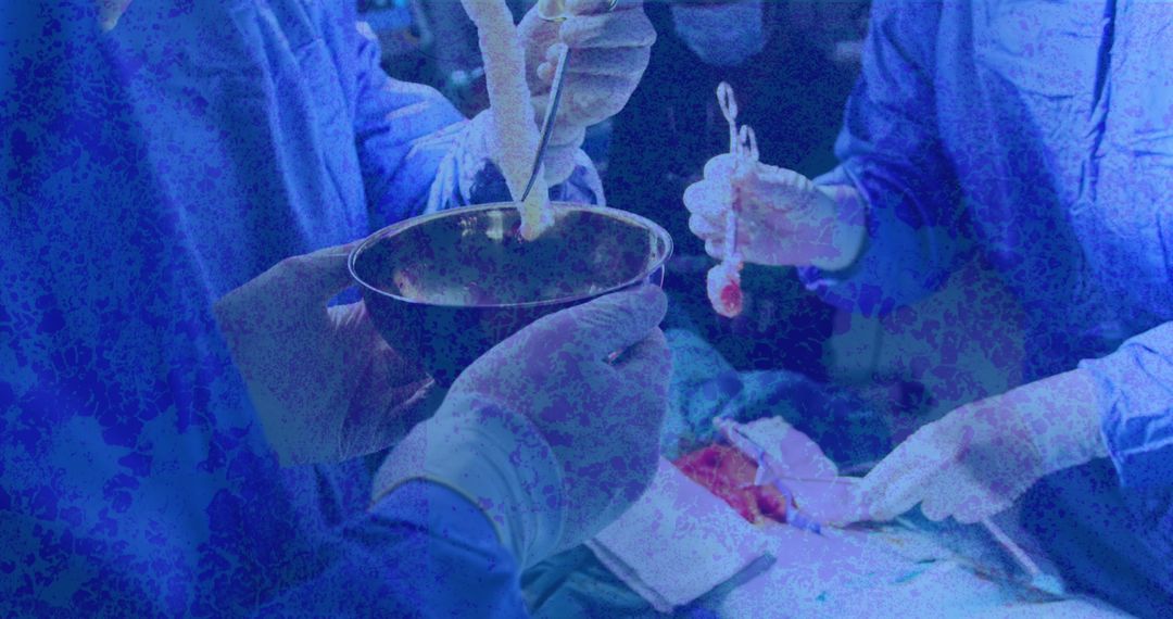 Surgeons Collaborating in Operating Room with Bright Lighting