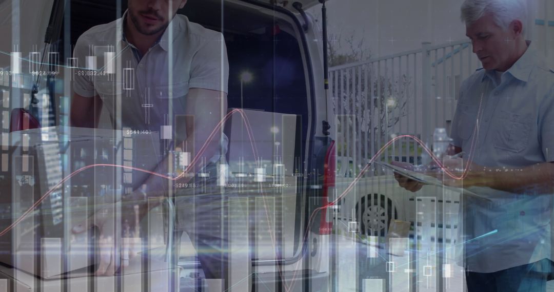 Modern Logistics and Financial Data Integration Concept