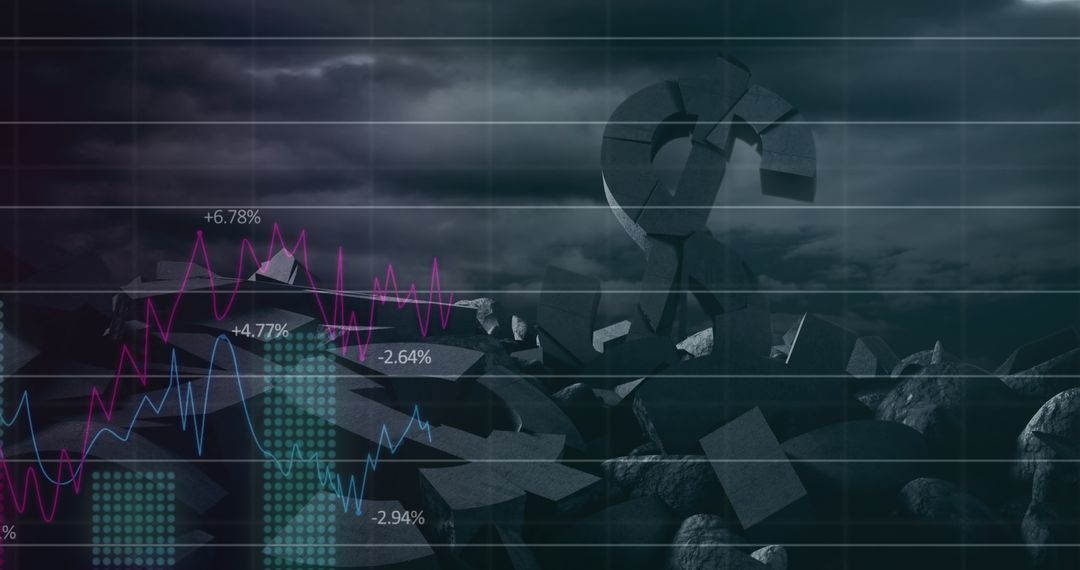 Economic Turbulence Concept with Data and Broken Dollar Symbols