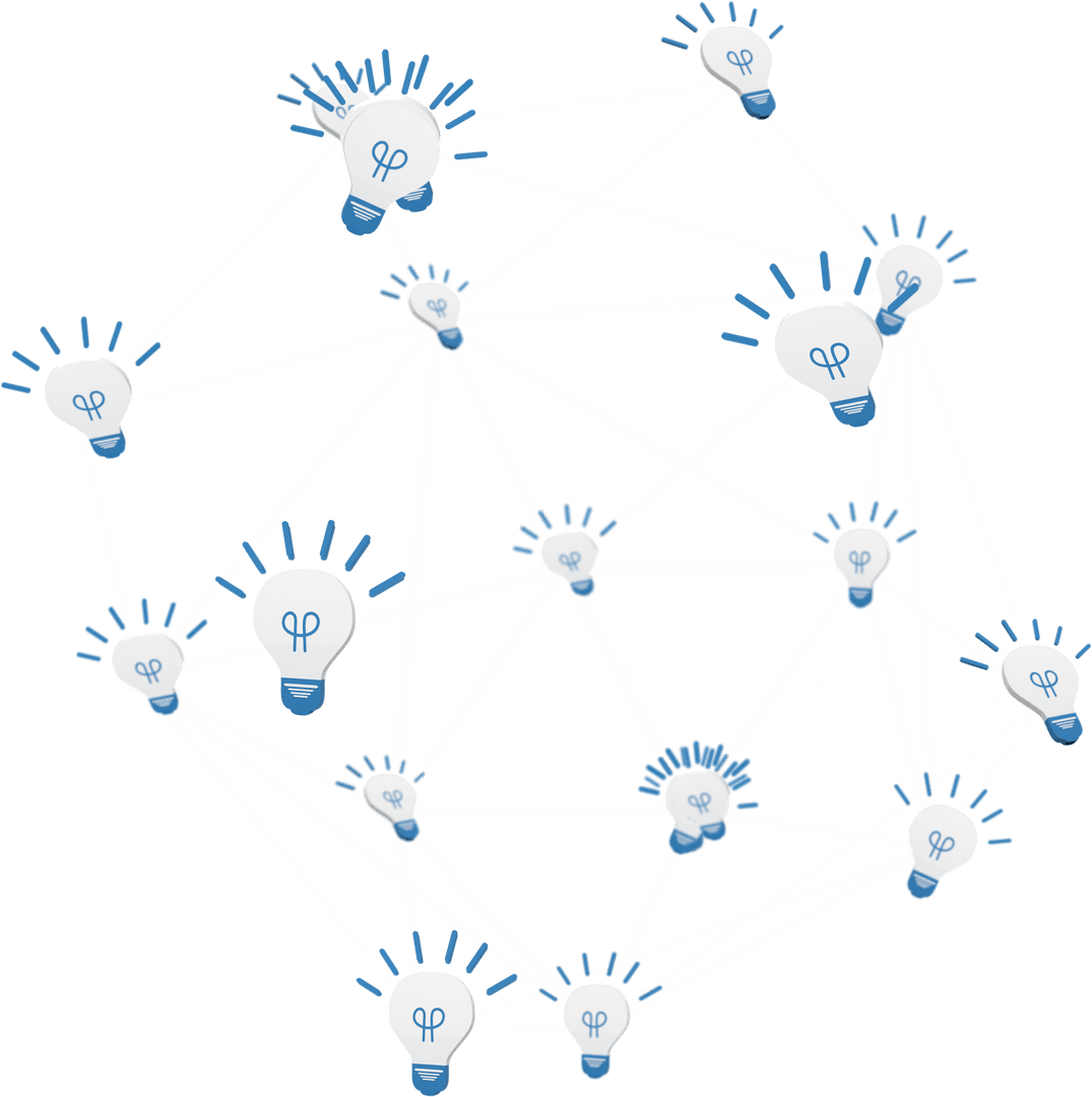 Transparent Network of Connected Bulbs Illustration
