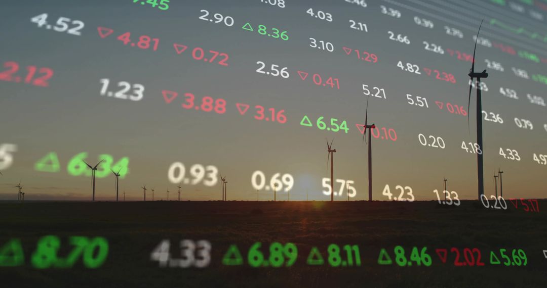 Renewable Energy and Stock Market Data Merge at Sunset