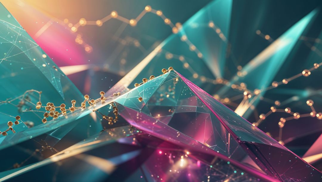 Futuristic Network Geometry with Golden Nodes and Neon Colors