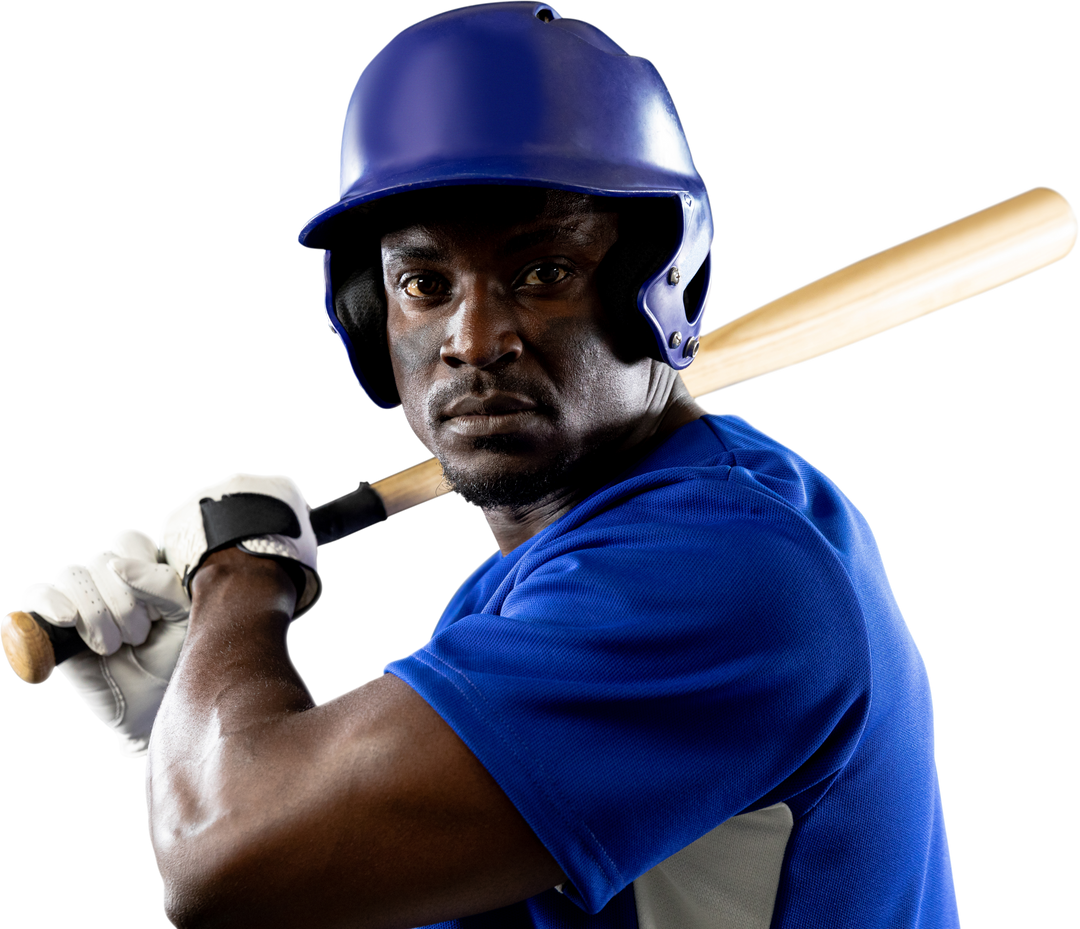 Transparent African American Male Baseball Player Ready to Swing Bat - Download Free Stock Images Pikwizard.com