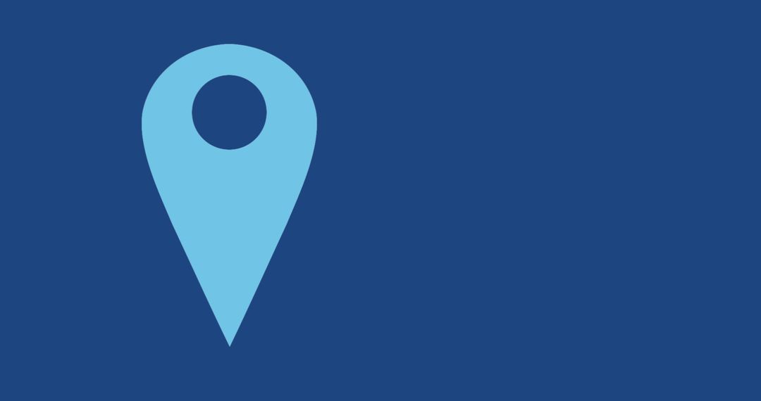 Minimalistic Blue GPS Map Pin Icon on Dark Background