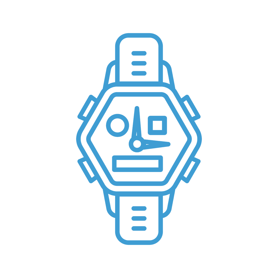Blue Transparent Digital Watch Illustration