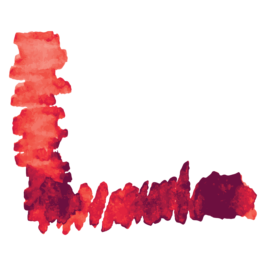 Abstract Red Watercolor Brush Strokes on Transparent Background