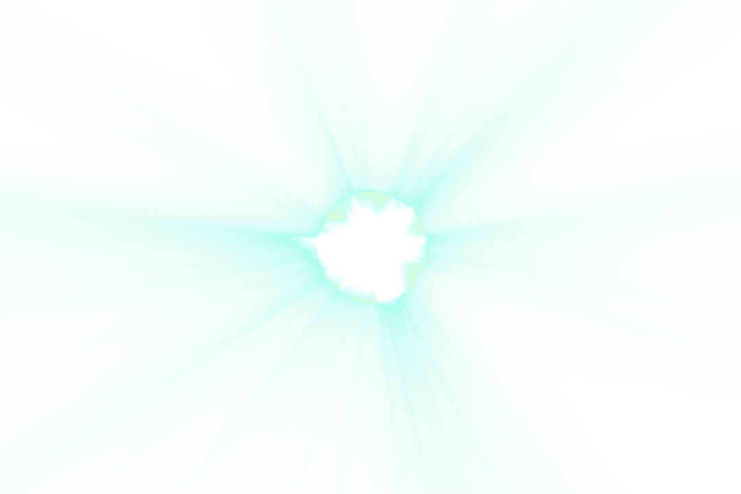 Digital White and Blue Light Burst on Transparent Background