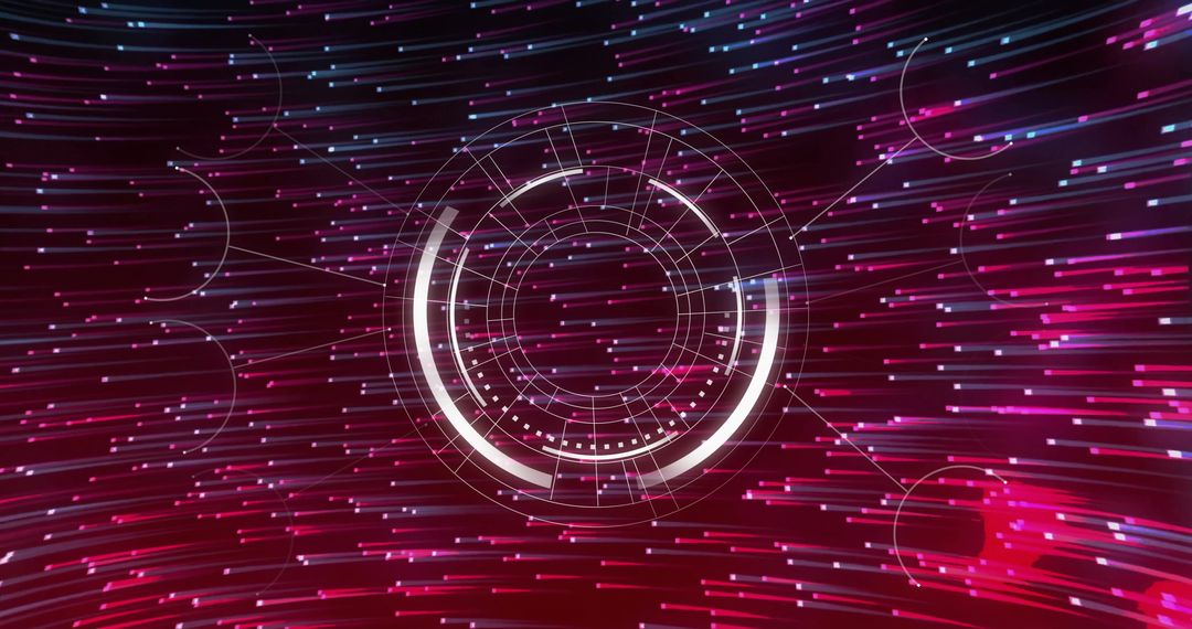 Futuristic Digital Scan Interface with Dynamic Light Trails