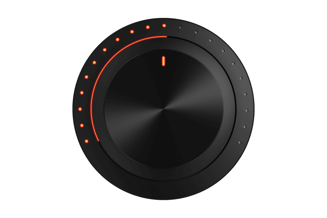 Digital Volume Control Knob on Transparent Background