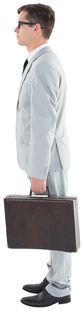 Transparent Executive Carrying Briefcase & Glasses