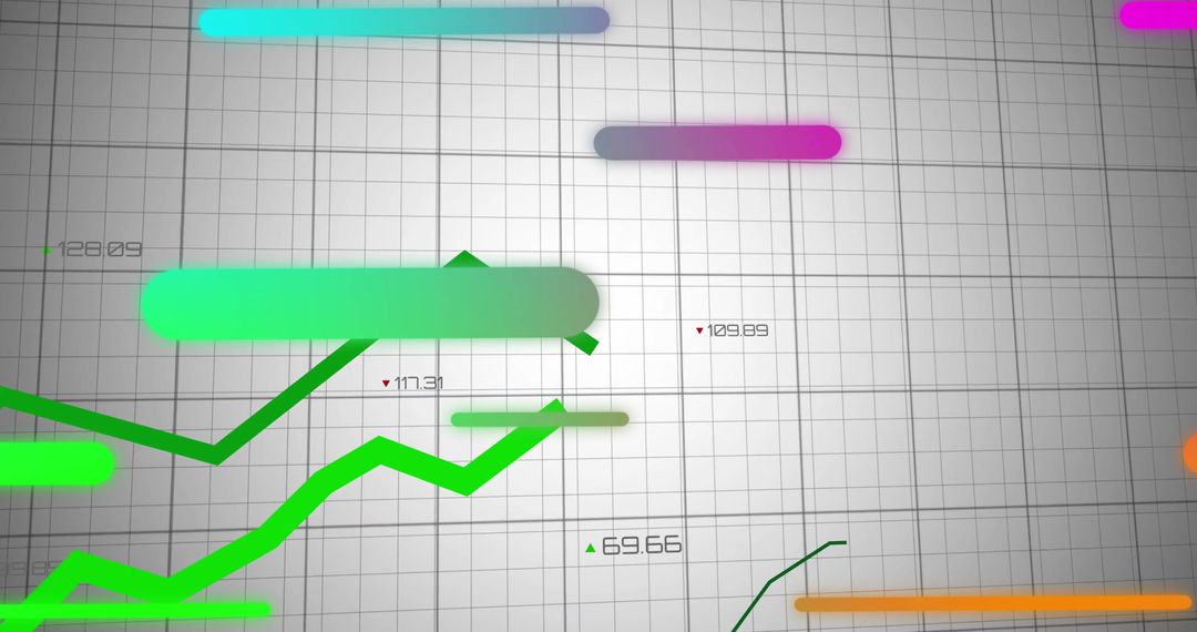 Dynamic Zigzag Line Chart Analytics Display with Gradient Bars