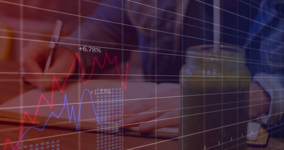 Person Analyzing Financial Data With Charts Overlay - Free Images, Stock Photos and Pictures on Pikwizard.com