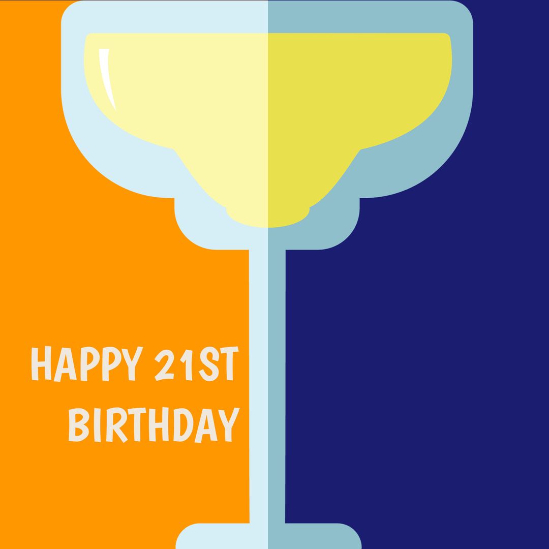 Celebrate 21st Birthday with Stylish Vibrant Card Design - Download Free Stock Templates Pikwizard.com