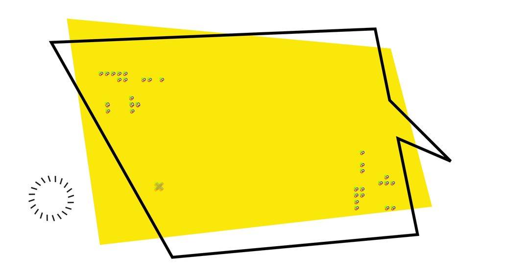 Bold Speech Bubble Graphic with Abstract Marker Design