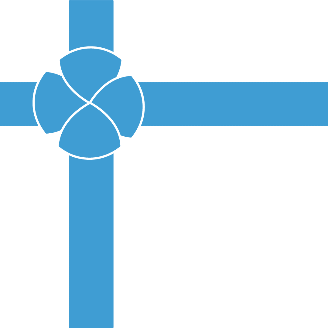 Blue Celebratory Ribbon on Transparent Background with Copy Space