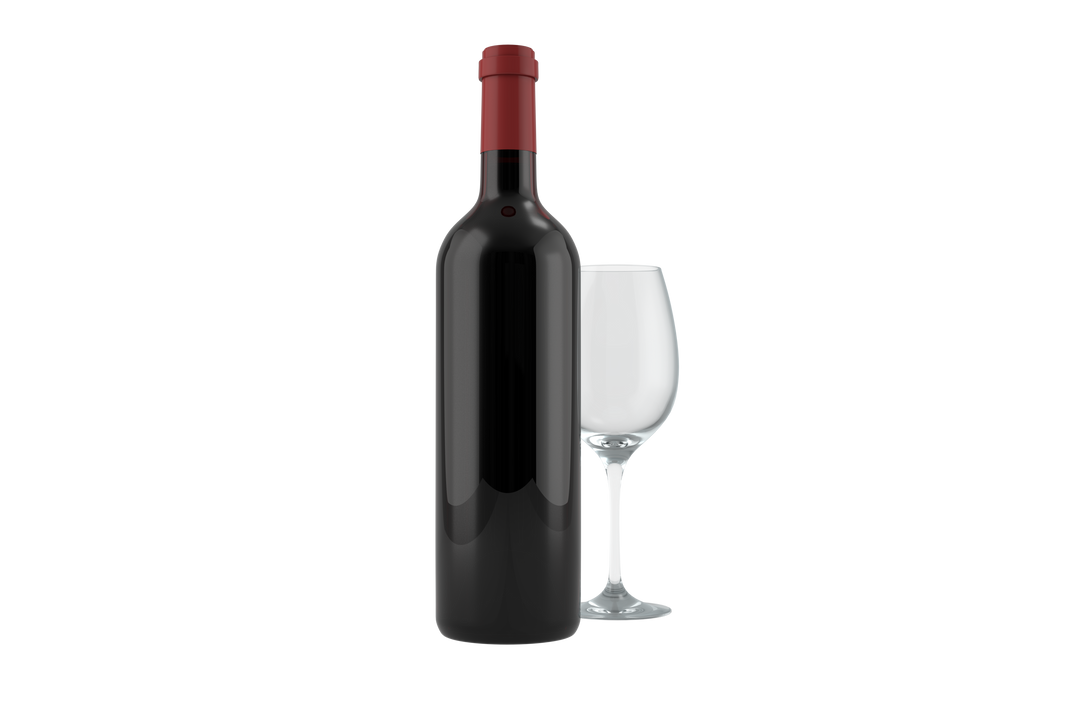 Wine Bottle and Empty Glass on Transparent Background - Download Free Stock Images Pikwizard.com