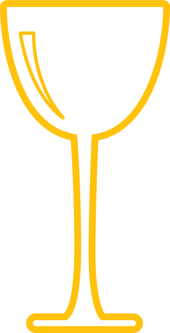 Yellow Glass Icon on Transparent Background for Celebrations