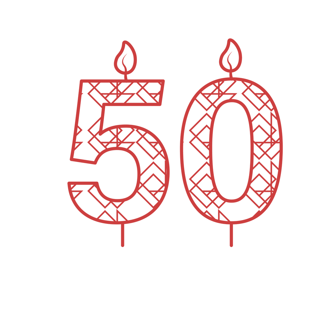 Red Patterned 50th Birthday Candle on Transparent Background - Download Free Stock Images Pikwizard.com