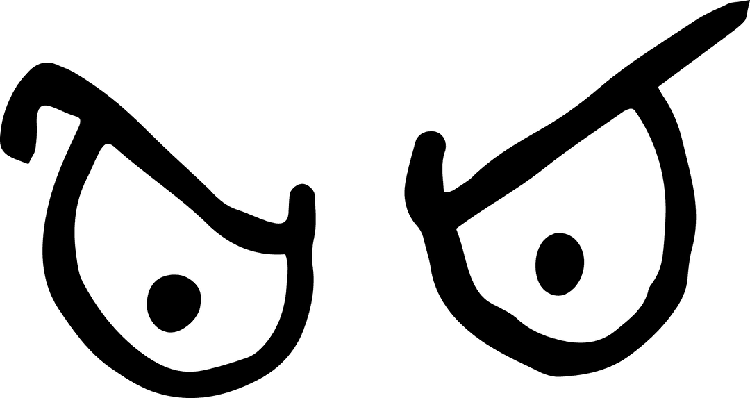 Transparent Angry Eyes Symbol in Black and White Vector