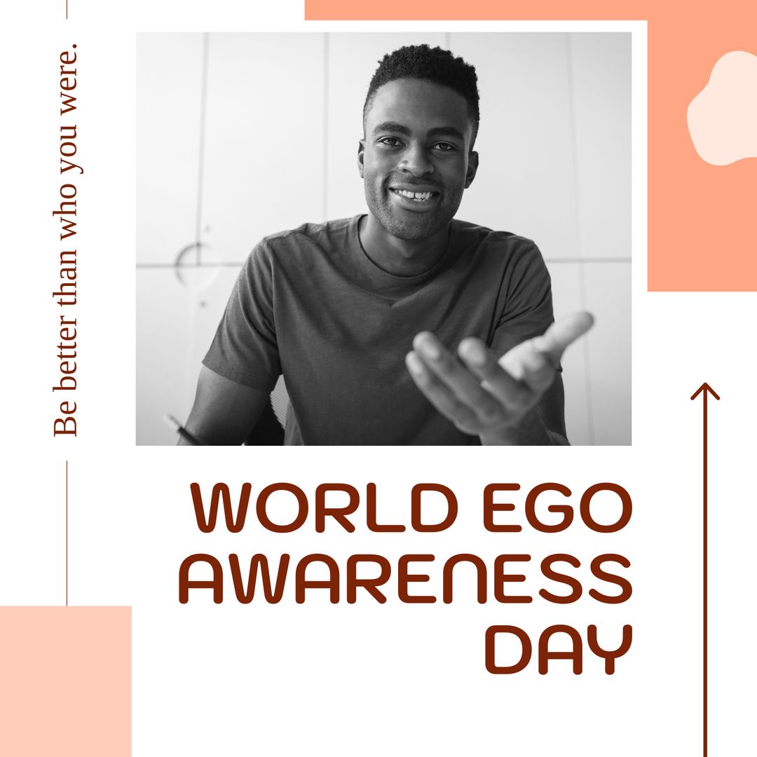 Smiling African American Man Celebrating World Ego Awareness Day