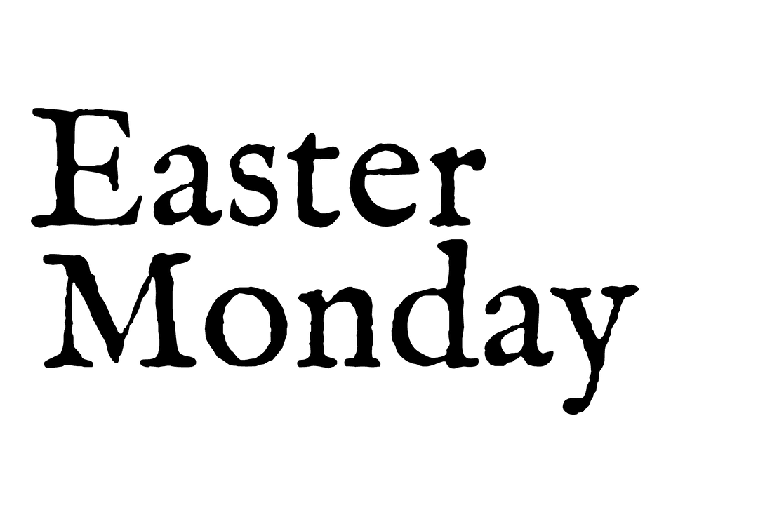 Easter Monday Text Design on Transparent Background