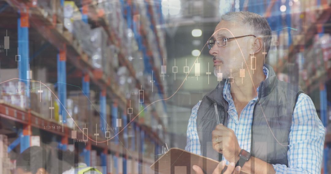 Warehouse Management Executives Analyzing Logistics Data Trends