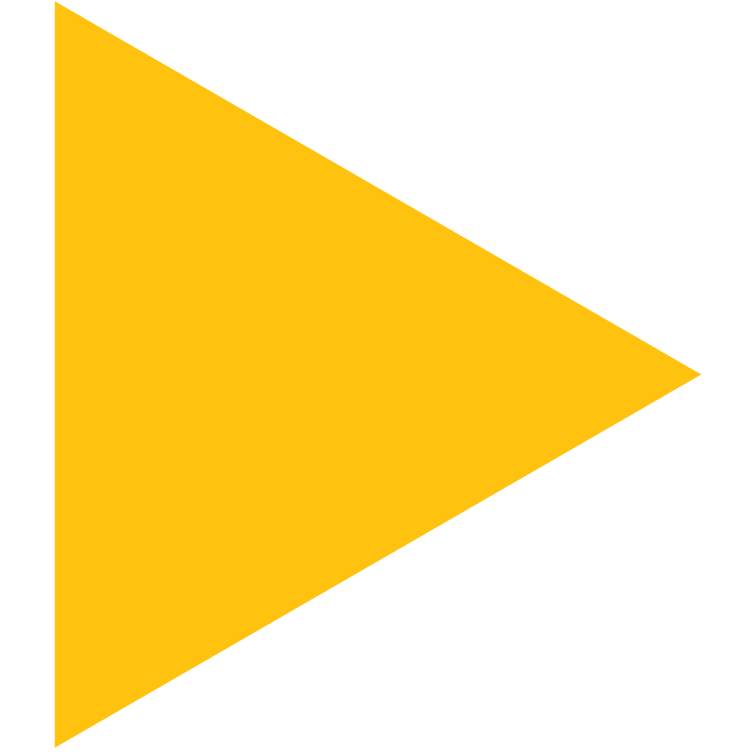 Yellow Triangle on Transparent Background with Copy Space