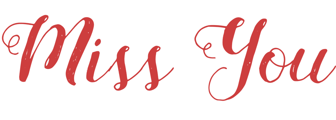 Romantic Miss You Text On Transparent Background