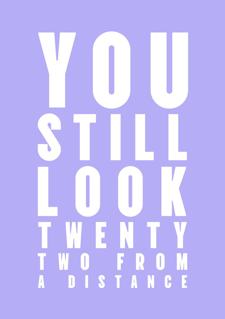 Humorous Quote About Ageing on Purple Background