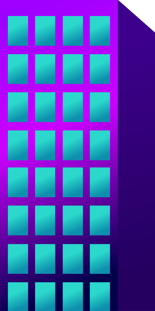 Modern Skyscraper Design with Transparent Background and Minimalist Style