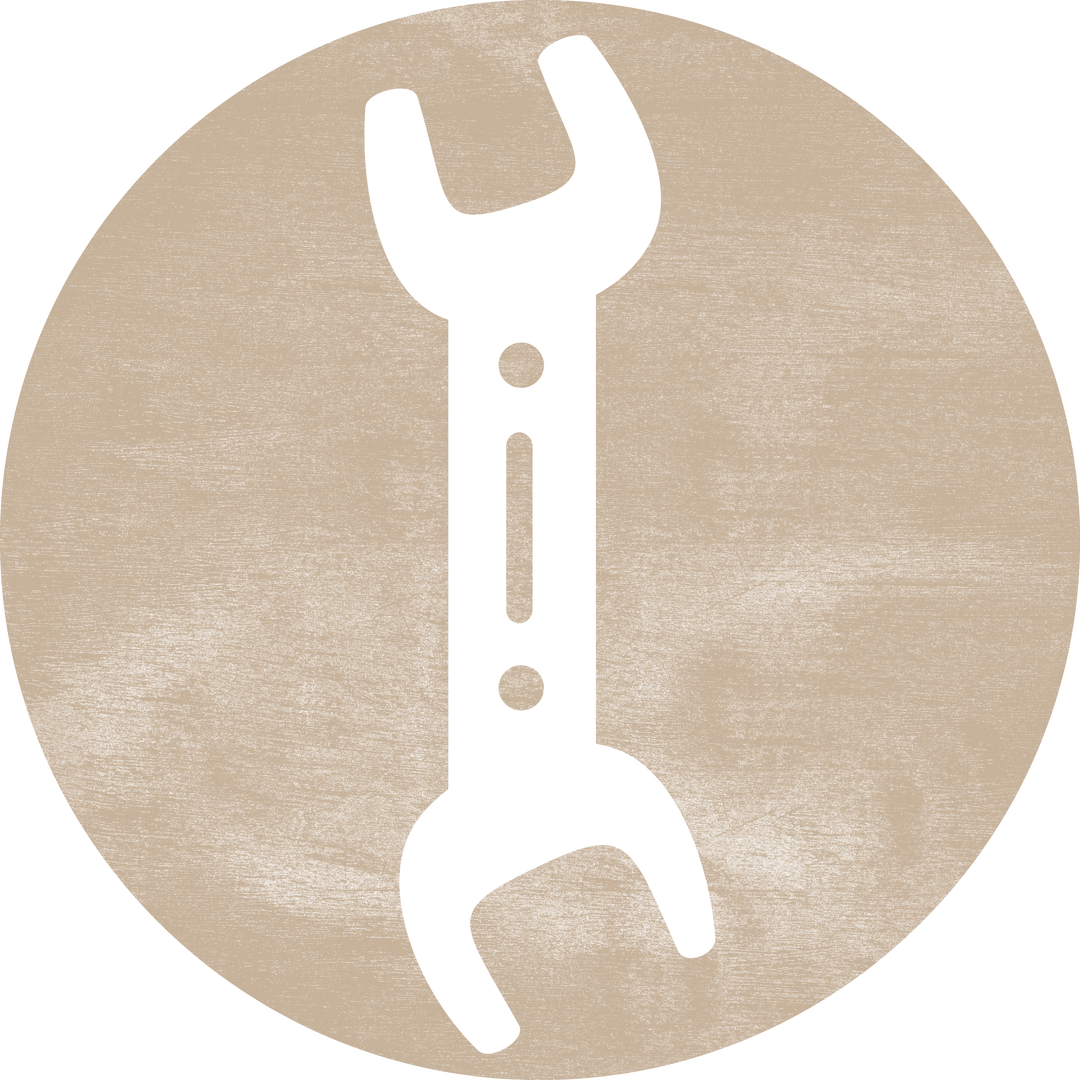 Beige Circle with Wrench Icon on Transparent Background - Download Free Stock Images Pikwizard.com