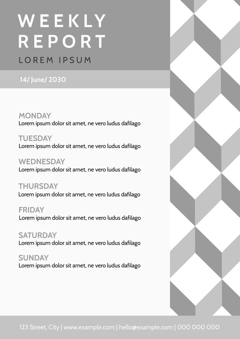Weekly Report Template with Modern Geometric Design