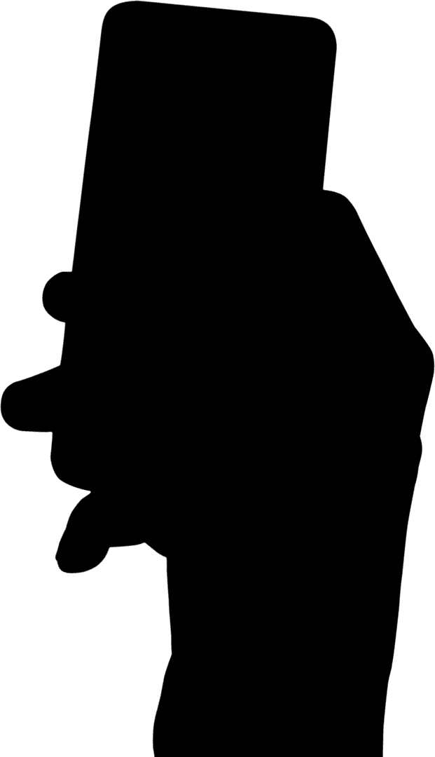 Transparent Hand Silhouette Holding Smartphone Vector Design