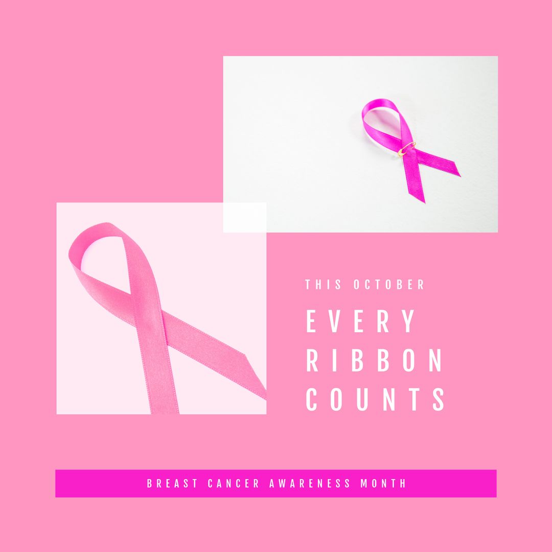 Pink Awareness Ribbons Collage for Breast Cancer Awareness Month - Download Free Stock Templates Pikwizard.com