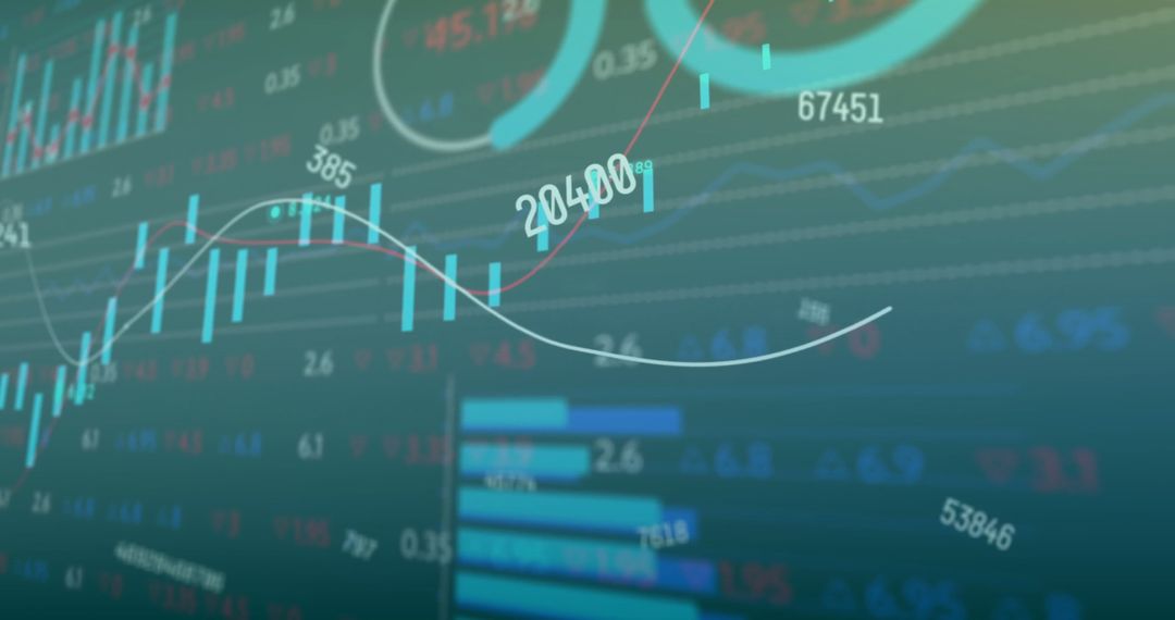 Stock Market Data Analysis Digital Chart Green Background