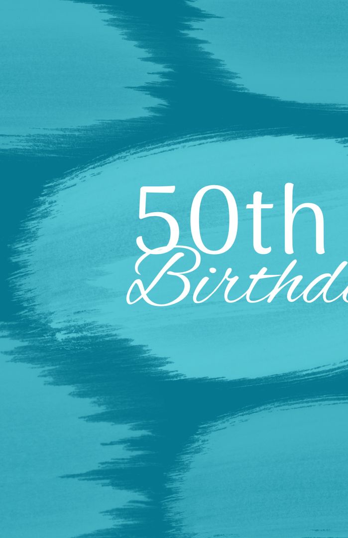 Serene Blue 50th Birthday Invitation Design - Download Free Stock Templates Pikwizard.com