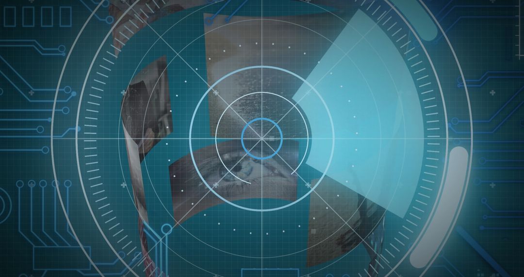 High-Tech Virtual Scanner Display with Digital Interface Elements